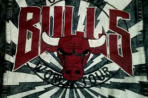 Chaleco de jean de mezclilla oficial de los Chicago Bulls World Tour talla pequeña baloncesto de la NBA Jordan - Imagen 1 de 6