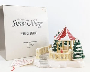 Department Dept 56 Snow VILLAGE GAZEBO 5146-2 Retired 1989 Christmas Ceramic NEW - Picture 1 of 7