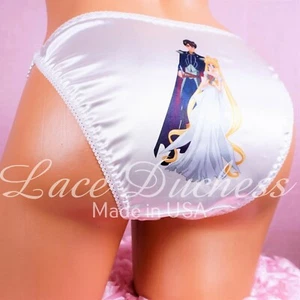Mutandine bikini stile anni 80 SATIN marinaio matrimonio bianco donna/UOMO Sissy string - Foto 1 di 7