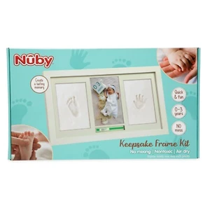 Nuby Baby Hand & Foot Print Keepsake Frame Kit - 4 x 6" Photo & 2 Clay Prints - Picture 1 of 11
