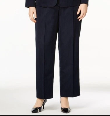 $280 Le Suit Women Blue Tonal Straight Fit Pinstripe Suit Pant Plus Size 16 - Image 1 of 2