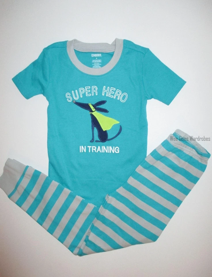 Gymboree Teal Blue Super Hero in Training Gymmies Pajamas Boys 2T 3 4 NEW NWT - Image 1 of 1