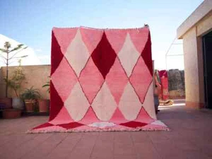 Beni ourain rug- Authentic Moroccan Rug- Moroccan rug Pink - Beni ourain 9.7 ft - Imagen 1 de 7