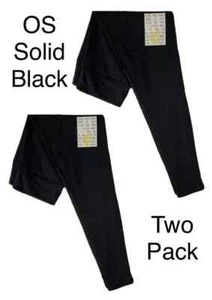 Two pack OS LuLaRoe One Size Leggings Solid Black 2 pack bundle NWT - Picture 1 of 8