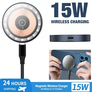 15W Magnetic Quick Wireless Charger Pad Mat for Samsung iPhone Android Phone - Picture 1 of 16