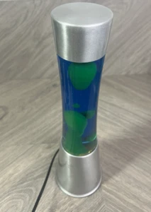 Lavalampe Chrom Metall blau und grün - Bild 1 von 5
