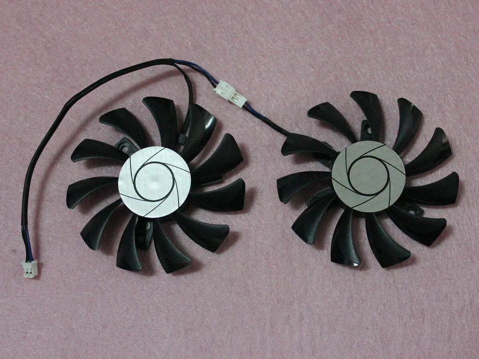 Pair Fans Cooler Fan For MSI GTX 1050 GTX 1050Ti HA8010H12F-Z 75mm Graphics Card - Image 1 of 4
