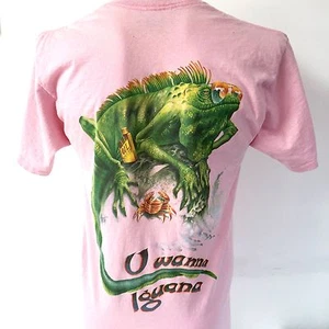 Jimmy Buffett Caribbean Soul Large Pink T Shirt U Wanna Iguana Vtg USA - Picture 1 of 12