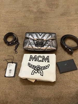 MCM Patricia Quilted Leather Belt Bag/Crossbody Berlin Silver w/Orig. Dust Bag - Image 1 of 4