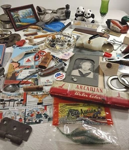 Vintage Junk Drawer Lot Postcards Ephemera Collectibles Pocket Knife Photo 70 + - Picture 1 of 11