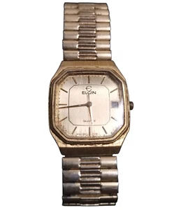 Men's Vintage Elgin Quartz Watch Rare Non Working - Picture 1 of 3