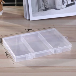 Plastic Clear 3 Slots Adjustable Jewelry Beads Storage Box Case Craft Organizer - Picture 1 of 12