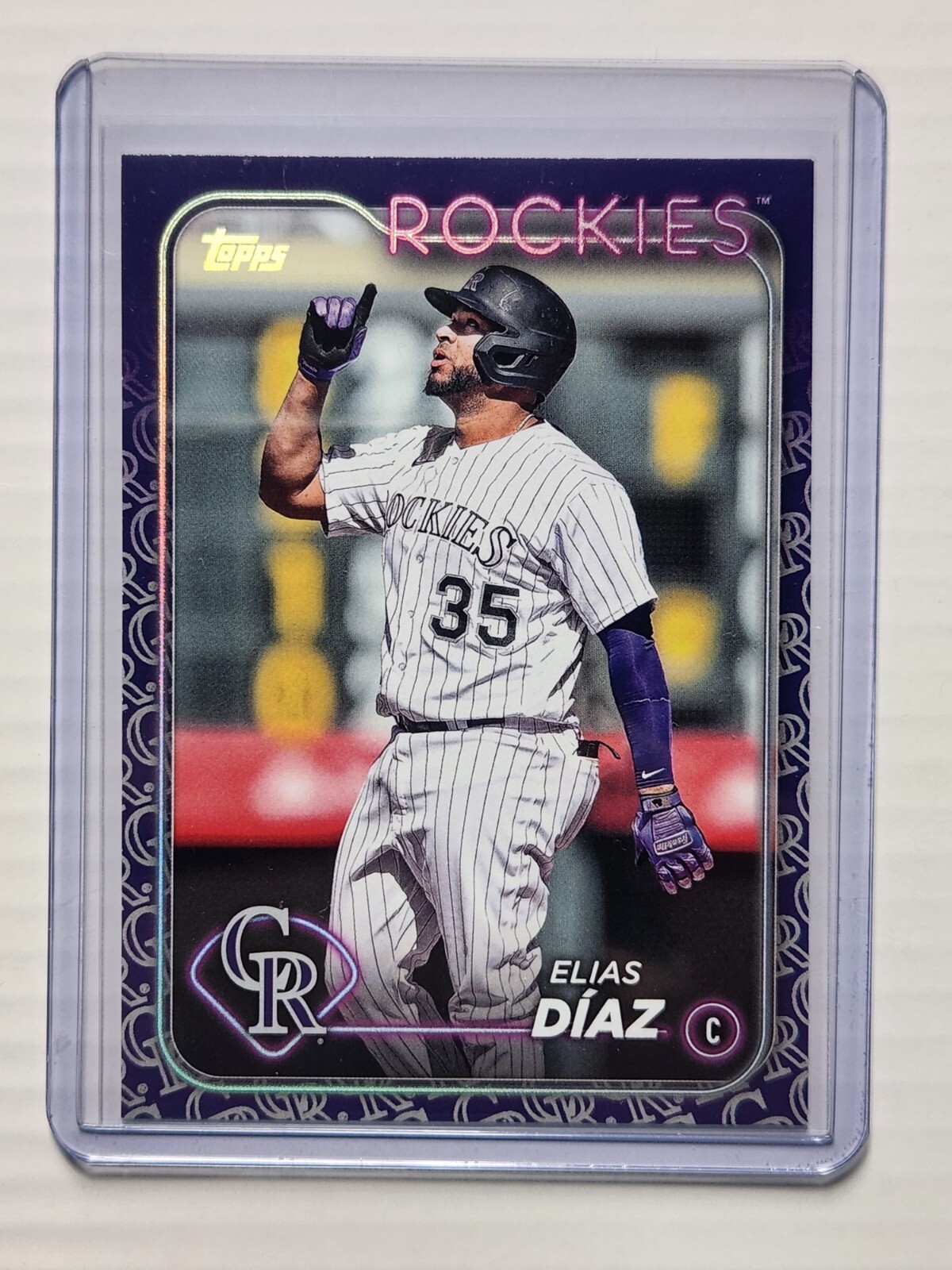 Elias Diaz  2024 Topps Series 1 #161 Rockies Team Color Logo Variation 👌