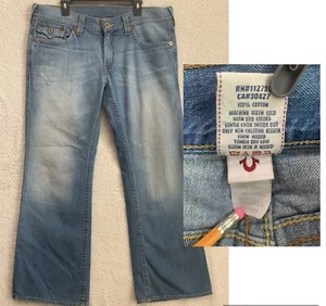 True Religion Jeans Wide Leg Lt Blue Womens Sz 38X34 RN#112790 CA#30427 Cotton - Picture 1 of 21