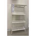 IKEA 4 Tier Stainless Steel Shelving Unit Home Living Room Metal White 116cm