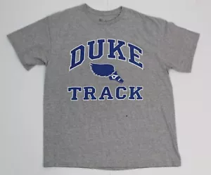 Vintage Duke University Track Tshirt Single Stitch Winged Shoe Blue Devils L - Picture 1 of 9