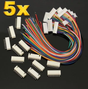 5 Set (10 Stück) 8Pin 7s JST-XH XH 7S1P 2.54mm Stecker 15cm Kabel Buchse Farbig - Picture 1 of 3