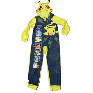 POKEMON Fleece Full-Body Child 10 Yellow Pikachu Hoodie 1-Zip Costume Base Set - Picture 1 of 24