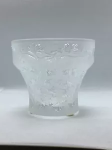 Lalique France Frosted Leaf Vase Holder Rare 3,25" Rarität - Bild 1 von 10
