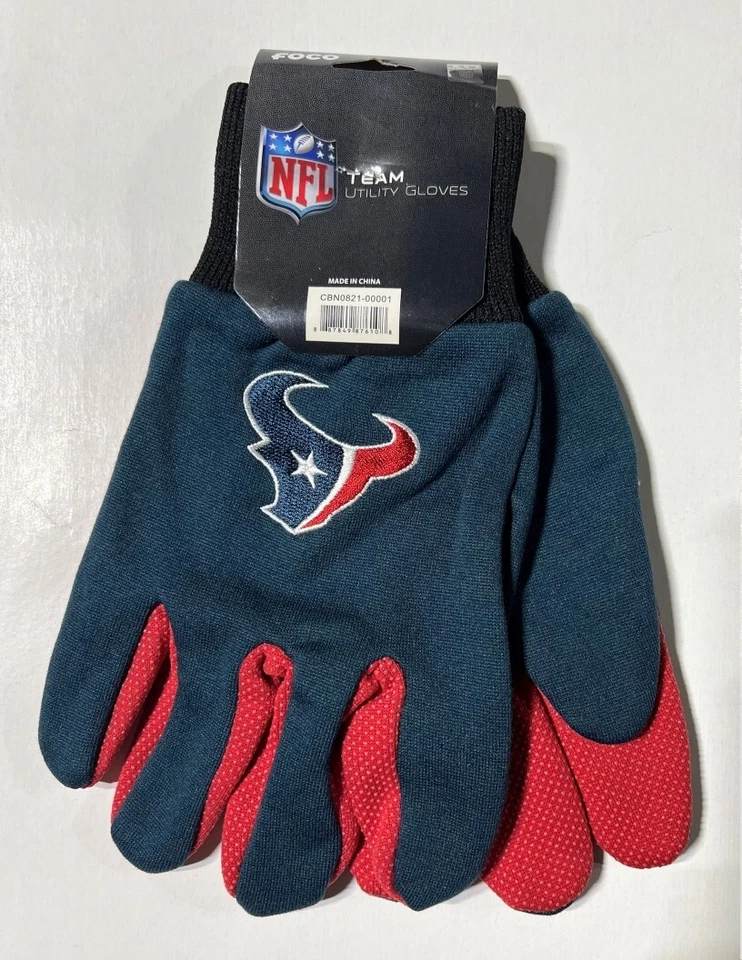 HOUSTON TEXANS NFL 2 TONOS DEPORTE UTILITARIO JERSEY TRABAJO JARDÍN GUANTES ENVÍO GRATUITO Foto 1 de 1