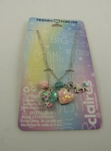 Collar Unicornio Corazón BFF Mejores Amigos 1 para cada amigo Rosa Azul - Imagen 1 de 4