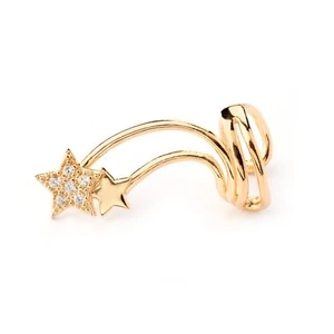 Mono orecchino/ear cuff Mood "Hollywood" in argento dorato e zirconi con stelle - Foto 1 di 1