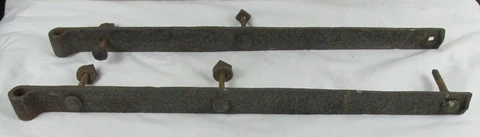 Antique Barn Door Strap Hinges Wrought Iron Hand Forged 25” long X 1-3/4" wide Cover