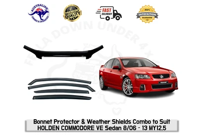 Bonnet Protector & Weather Shields Combo To Suit Holden Commodore VE Sedan 06-13 - image 1 of 4