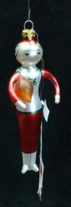 Adorno de Navidad de vidrio de jugador de fútbol americano Beaux Arts Department 56 con etiquetas - Imagen 1 de 2
