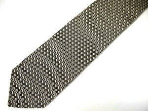 Piattelli Herren Krawatte Krawatte grau schwarz Blumen gestreift strukturiert schmal 56" kurz - Bild 1 von 4