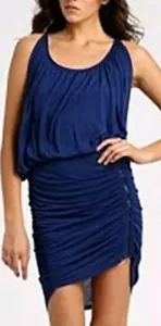 BCBGMaxAzria Damen Gr. XS blau Bodycon Kleid mit Reißverschluss Spaghettiträger - Bild 1 von 7