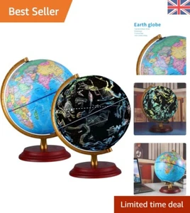 Illuminated World Globe for Kids & Adults All Ages With Wooden base Night Vie... - Picture 1 of 8