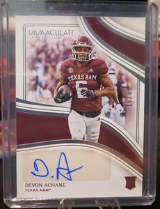 Devon Achane 2023 Panini Immaculate Collegiate AUTO /99 #RA-DA Rookie RC - Picture 1 of 4
