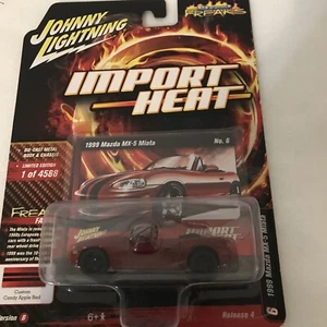 Johnny Lightning 1999 Mazda MX-5 Miata Rosso Importazione H 1/64 Diecast - Foto 1 di 4