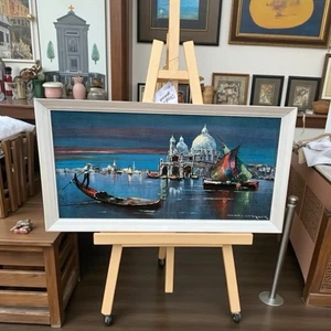 VENEZIA QUADRO INCORNICIATO dal Lido stampa metà secolo 17,5 x 32,5 Harry Winkler - Foto 1 di 8