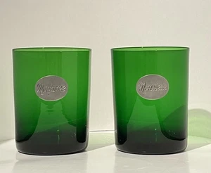Französische Madame + Monsieur Grün Glas Becher Gläser Ehepaar Vintage 4" - Bild 1 von 12