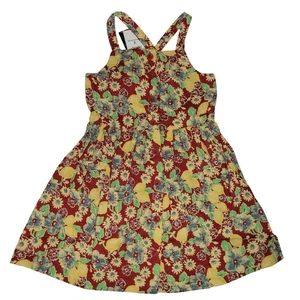 Polo Ralph Lauren abito bambina taglia 5 rosso giallo floreale prendisole cotone nuovo con etichetta - Foto 1 di 24