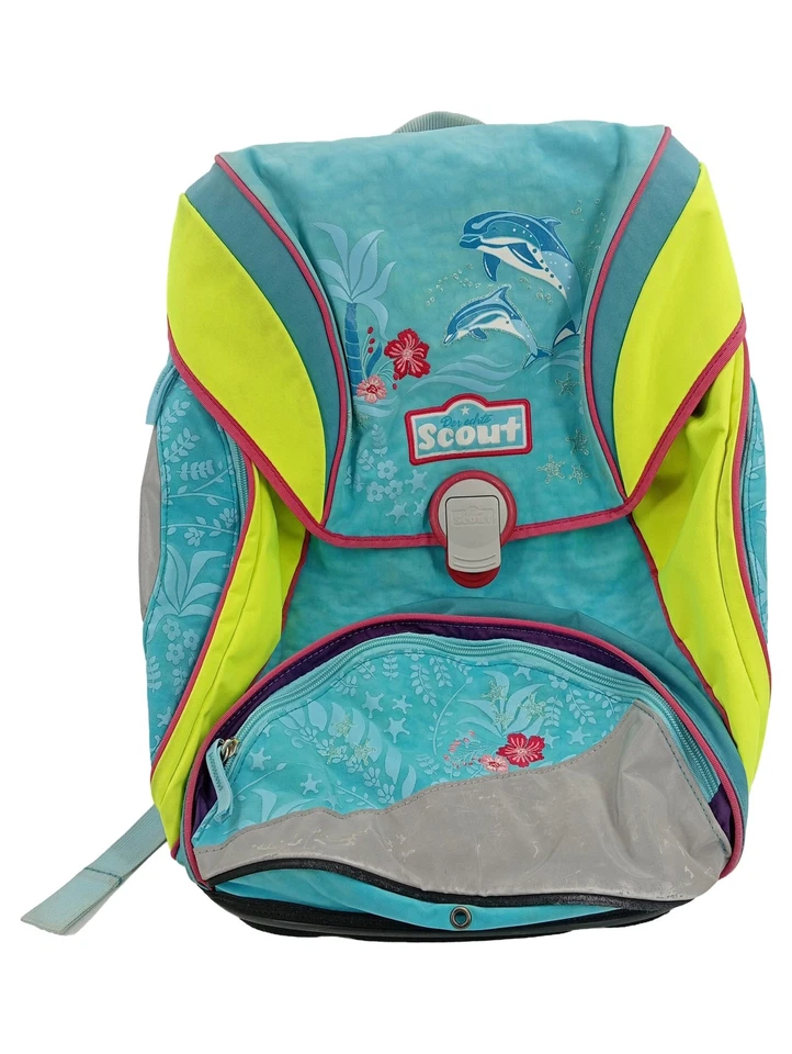 Scout Schulranzen Delfine Kinder Blau Ranzen Höhe 41cm Breite 29cm - Bild 1 von 4