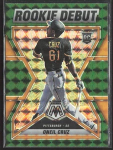 2022 Panini Mosaic #RD-5 Oneil Cruz Rookie Debut Green Mosaic - Picture 1 of 2
