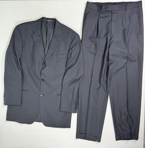 Hugo Boss Einstein Sigma Wool Black 2 Piece Suit Men's Pants 34x32 Jacket 40L - Picture 1 of 21