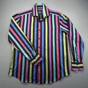 Hawes & Curtis York Slim Fit Men’s XL Shirt Bold Multicolour Stripe Long Sleeve - Picture 1 of 13