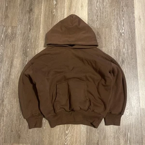 YZY Yeezy Gap Brown Double Layer Front Pocket Long Sleeve Hoodie Youth/Child M - Picture 1 of 5