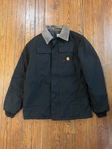 Vintage Carhartt Detroit Jacke schwarz Cordkragen Größe L - Bild 1 von 5