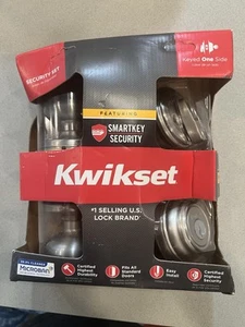 KWIKSET SmartKey Satin Nickel Combo Keyed Entry Knob Deadbolt Exterior BRAND NEW - Picture 1 of 2
