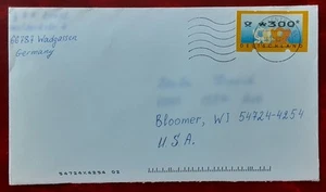 GERMANY Deutschland 1999 300Pfg Posthorn ATM Label on Cover Bloomer USA XF 7123 - Picture 1 of 2