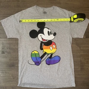LGBT Disney Pride Collection T-Shirt Mickey Mouse Rainbow Gray Short Small - Picture 1 of 4