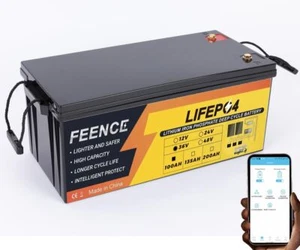 36V 100Ah Golf Cart LiFePO4 Lithium Battery, Built-in 200A BMS, Max.Power 8.06kW - Picture 1 of 7