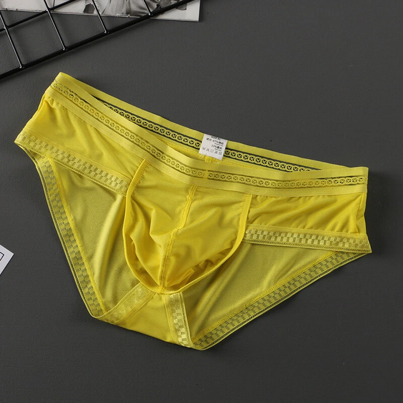 Men's Ice Silk Briefs Underpants Breathable Sexy Bikini Underwear M L XL 2XL 3XL - Image 1 of 4
