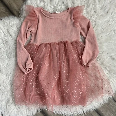 H&M Girls Long Sleeve Sparkly Tulle Dress Size 6X - Image 1 of 4