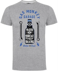 Gas Monkey Garage Work and Play Mens Gents Grey T Shirts - Picture 1 of 2